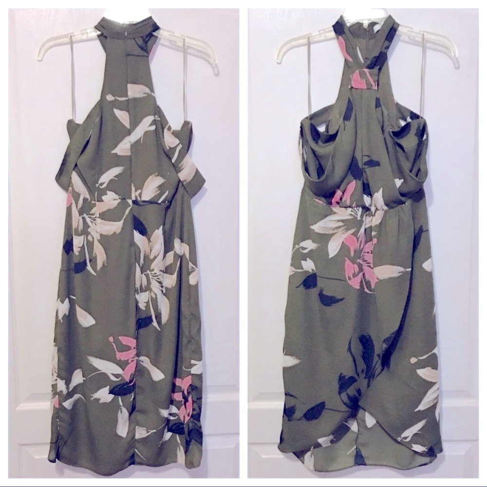 H By Halston draped halter dress!